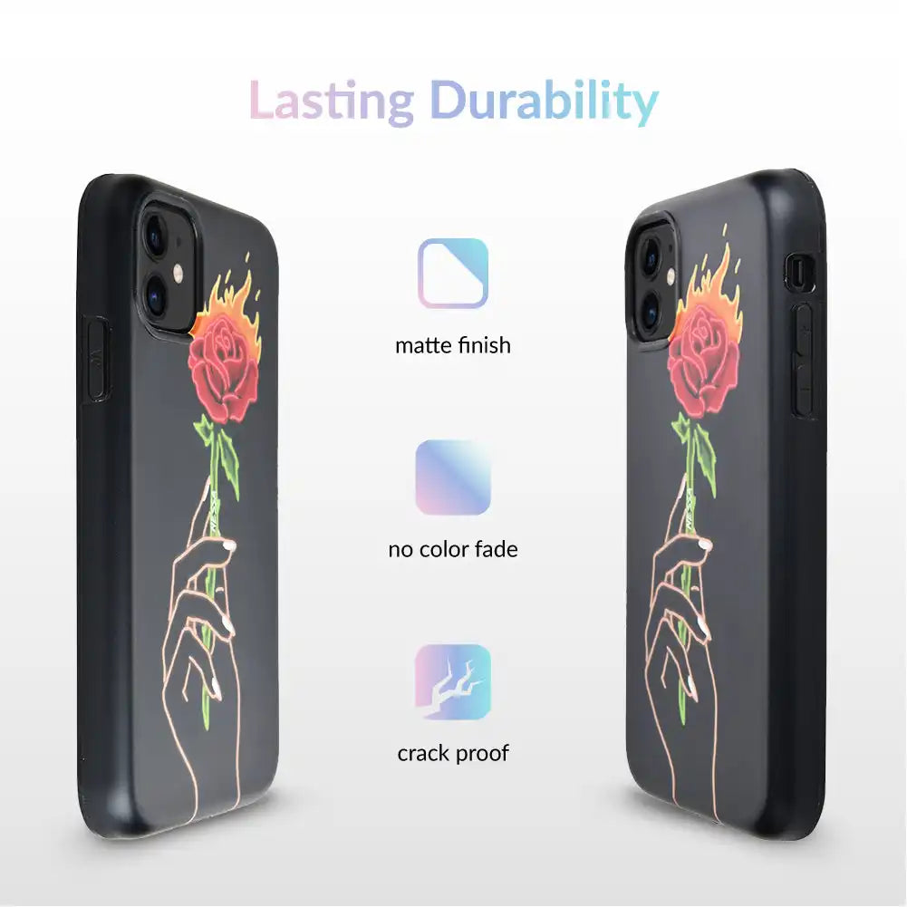 Neon Rose iPhone Case by Nessa