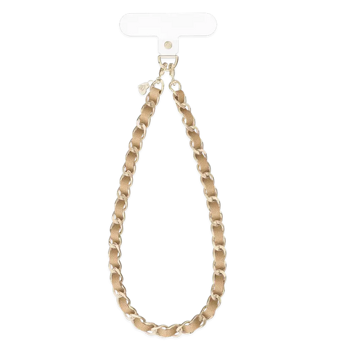 Nude Leather Chain Phone Charm