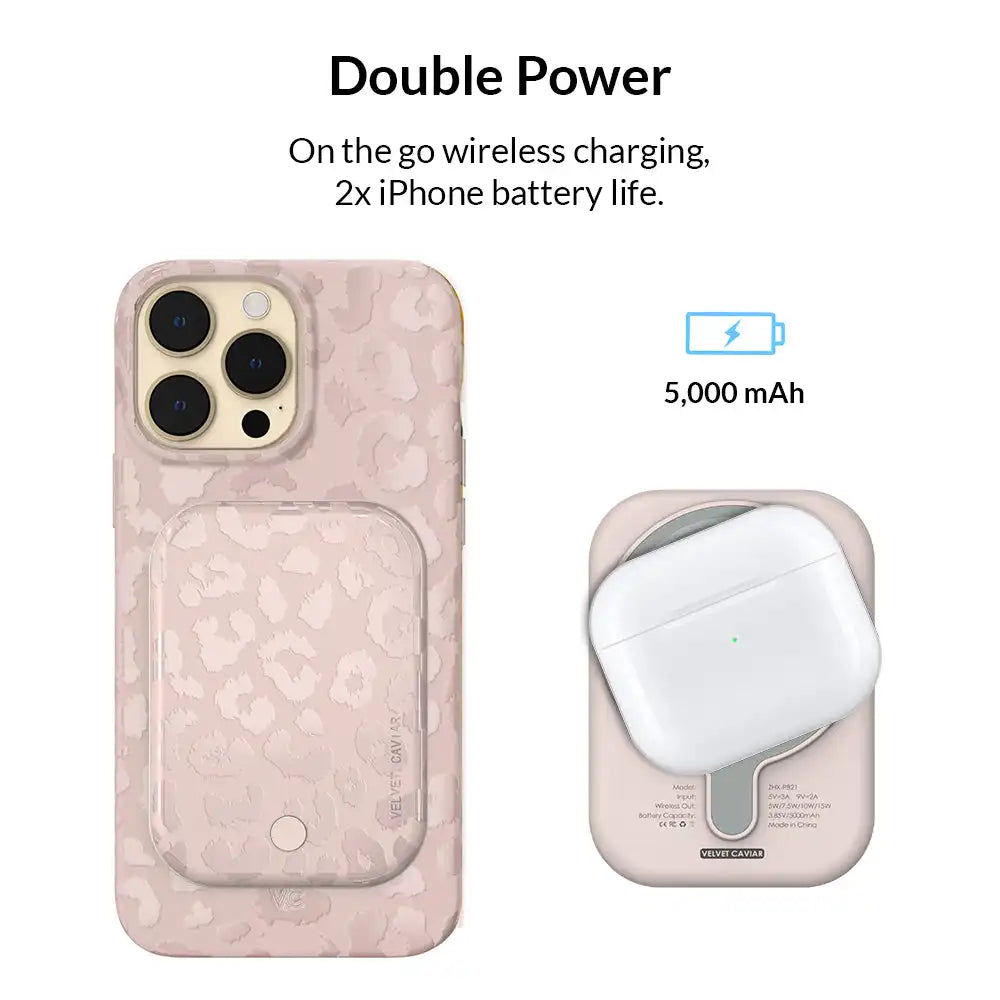 Nude Leopard Portable MagSafe Charger Power Pack