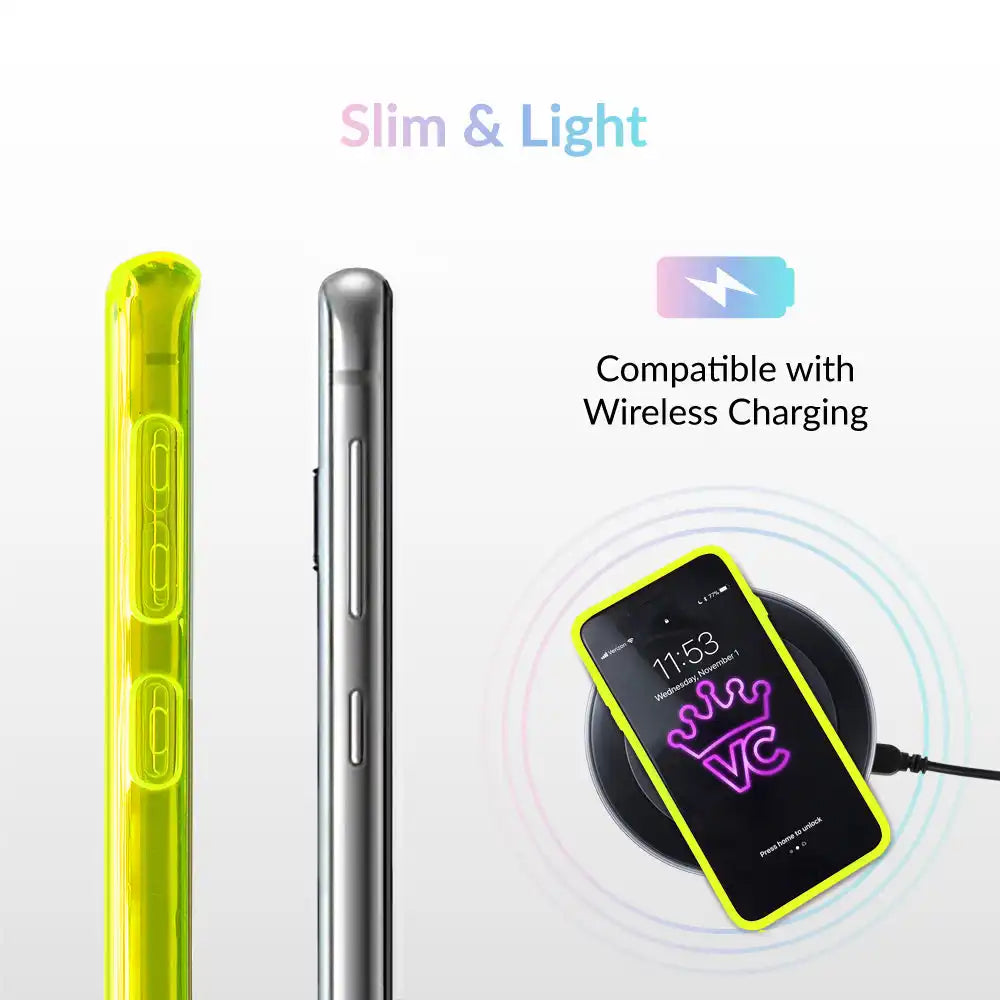 Neon Yellow Clear Samsung Case