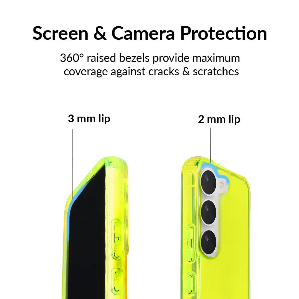 Neon Yellow Clear Samsung Case