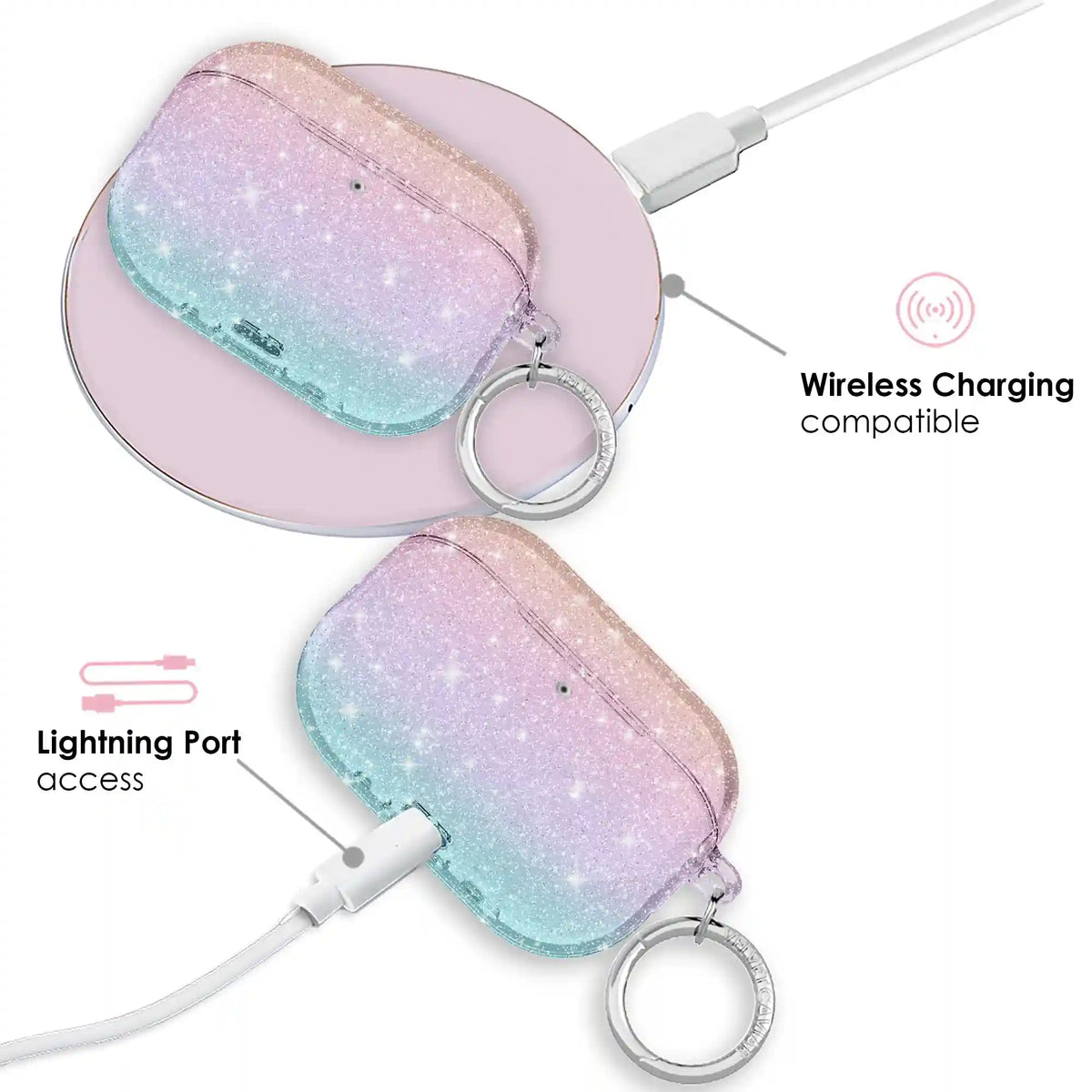 Ombre Stardust Glitter AirPods Case