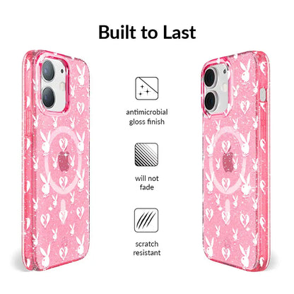 Playboy Pink Bunny Glitter iPhone Case