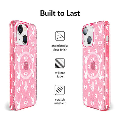 Playboy Pink Bunny Glitter iPhone Case