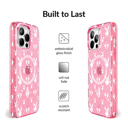 Playboy Pink Bunny Glitter iPhone Case