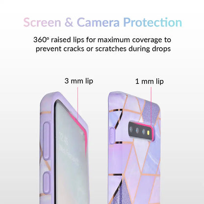 Purple Geometric Marble Samsung Case