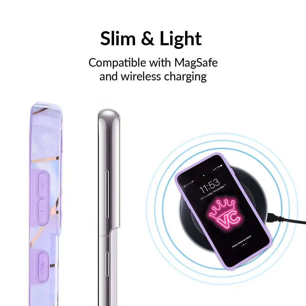 Purple Geometric Marble Samsung Case