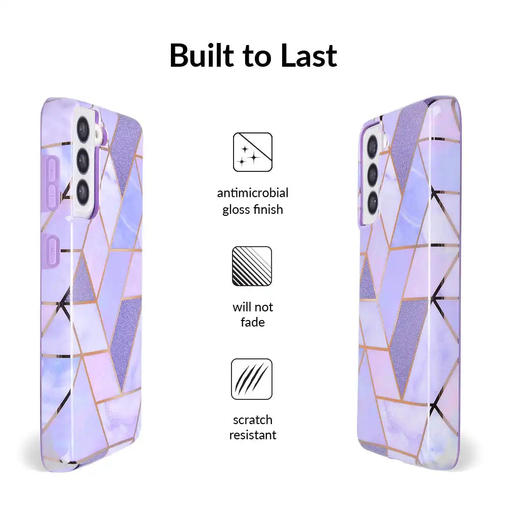 Purple Geometric Marble Samsung Case