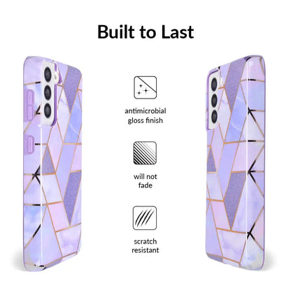 Purple Geometric Marble Samsung Case