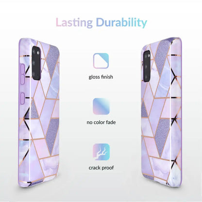Purple Geometric Marble Samsung Case