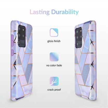 Purple Geometric Marble Samsung Case