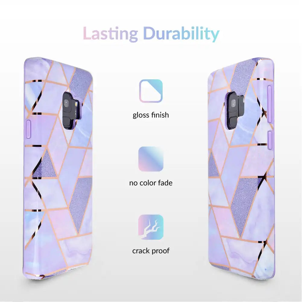 Purple Geometric Marble Samsung Case