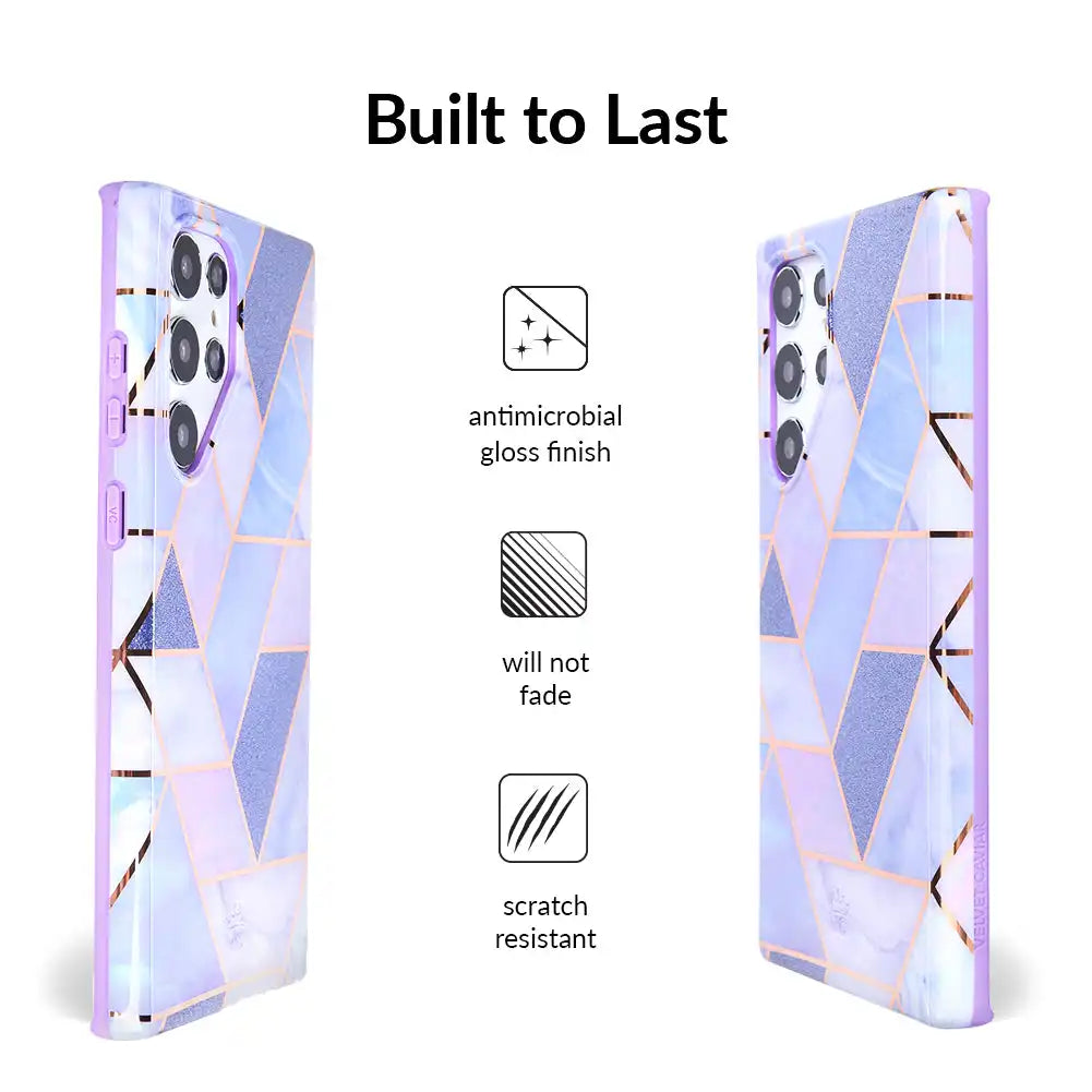 Purple Geometric Marble Samsung Case