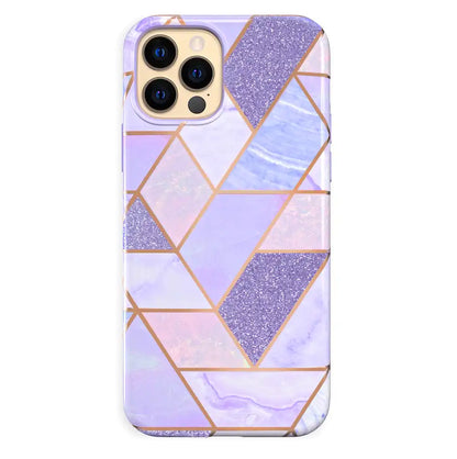 Purple Geometric Marble iPhone Case