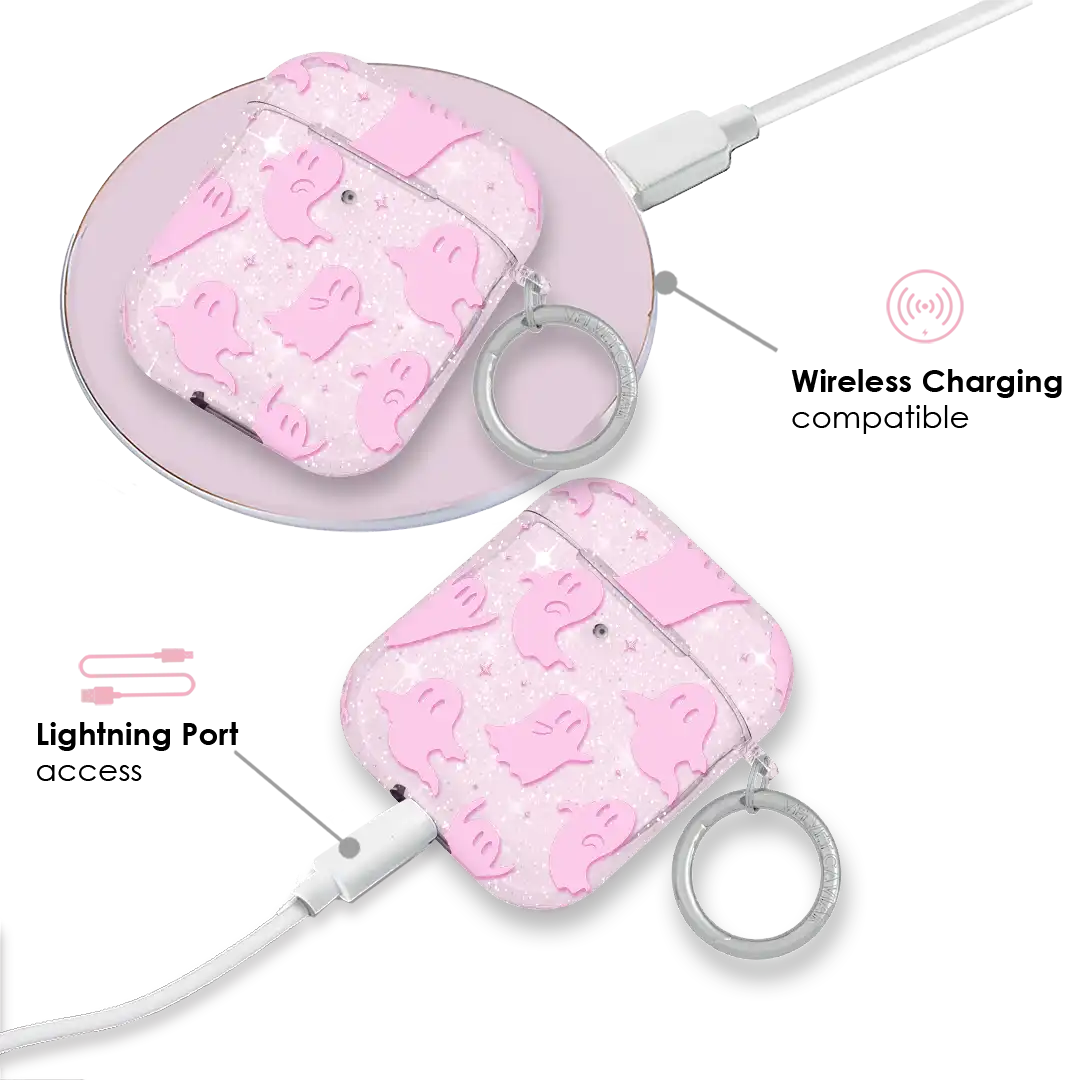 Ghosted Pink Glitter AirPod Case