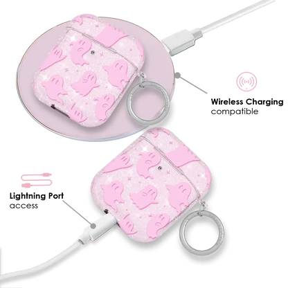Ghosted Pink Glitter AirPod Case