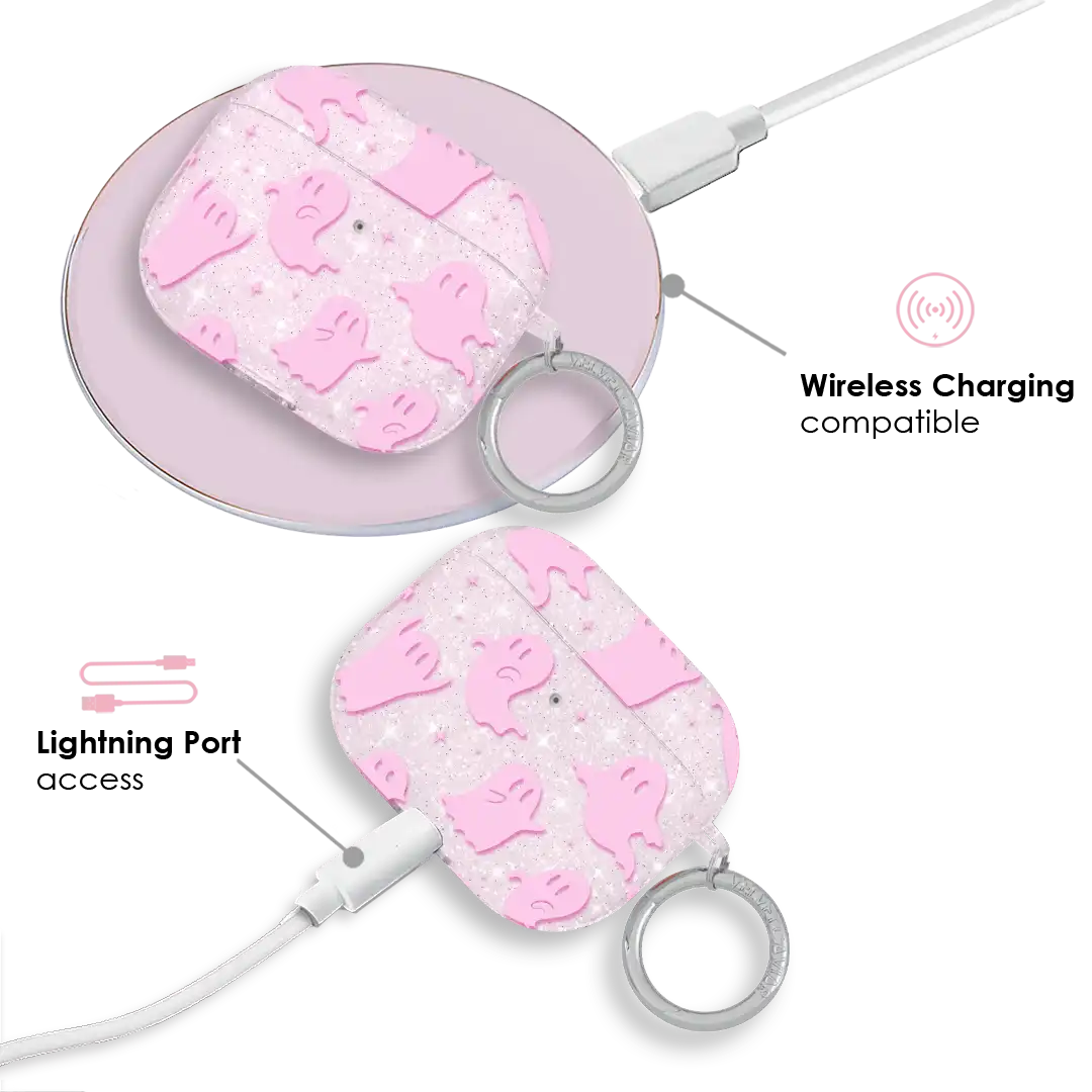 Ghosted Pink Glitter AirPod Case