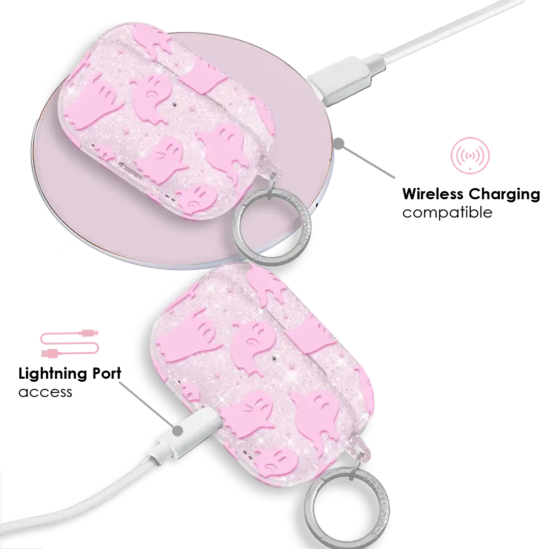 Ghosted Pink Glitter AirPod Case