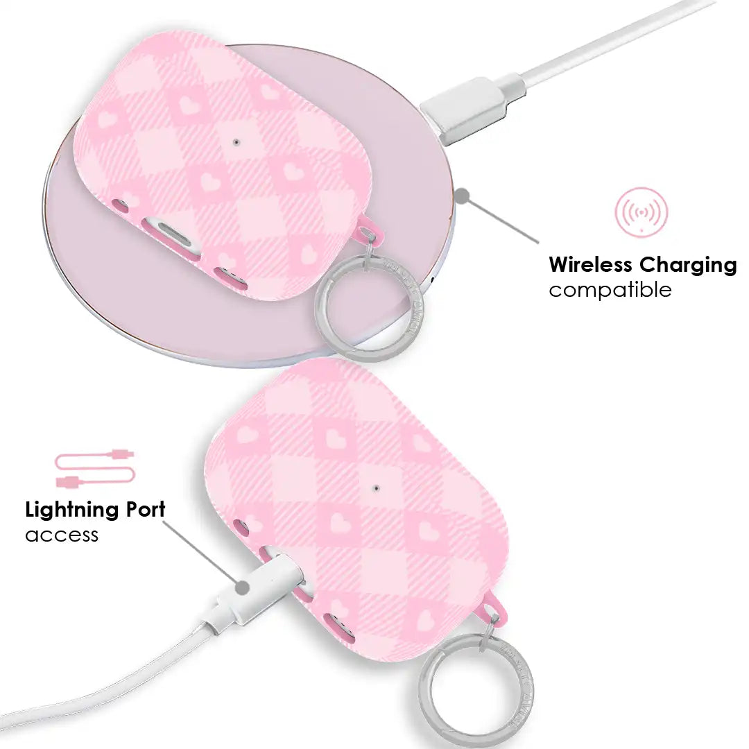 Dolly Pink Gingham AirPod Case