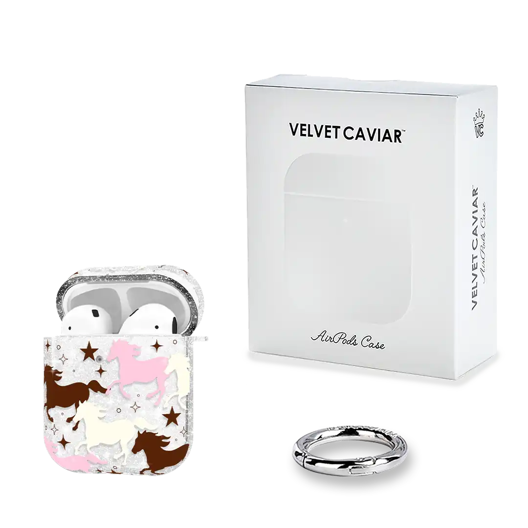 Pink Pony Glitter AirPod Case