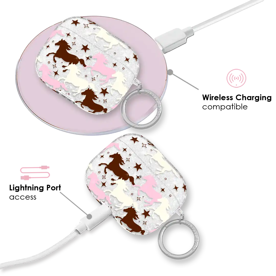 Pink Pony Glitter AirPod Case