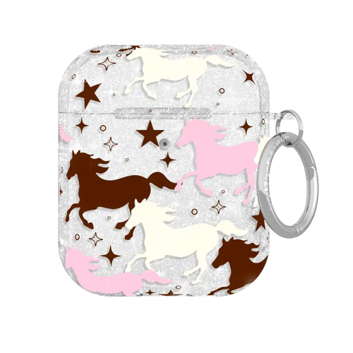 Pink Pony Glitter AirPod Case
