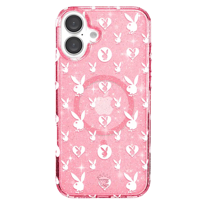 Playboy Pink Bunny Glitter iPhone Case