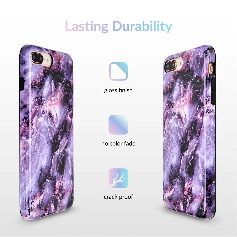 Purple Stone Marble iPhone Case