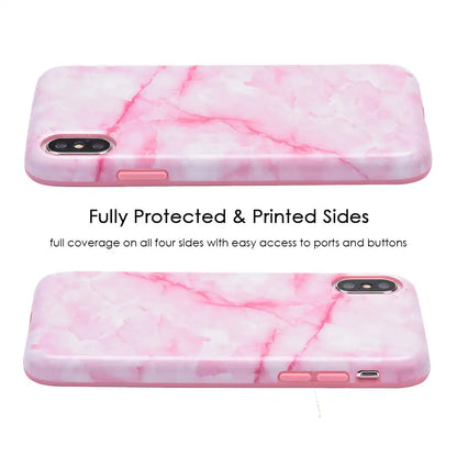 Pink Streak Marble iPhone Case