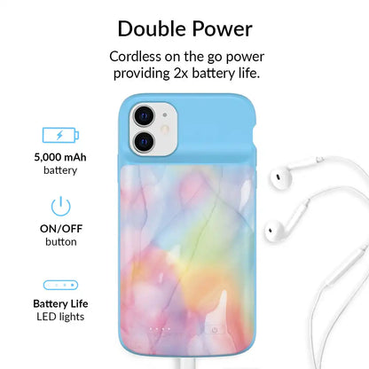 Pastel Tie Dye iPhone Charging Case