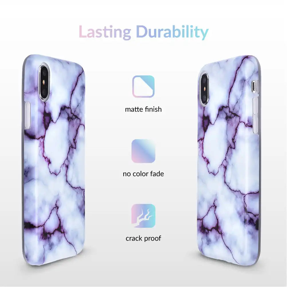 Purple Streak Marble iPhone Case