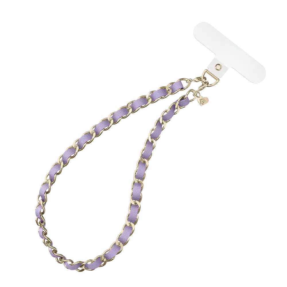 Lilac Leather Chain Phone Charm