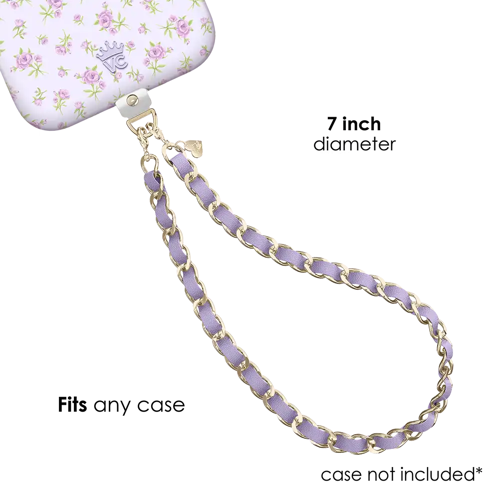 Lilac Leather Chain Phone Charm