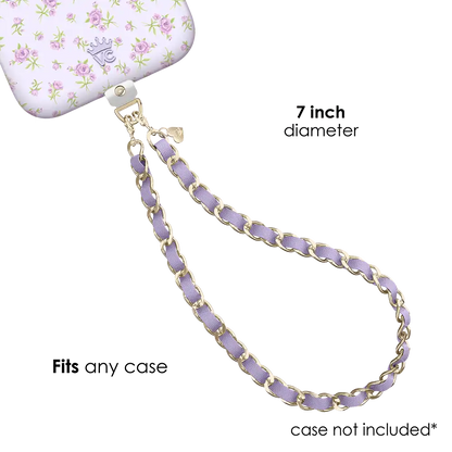 Lilac Leather Chain Phone Charm