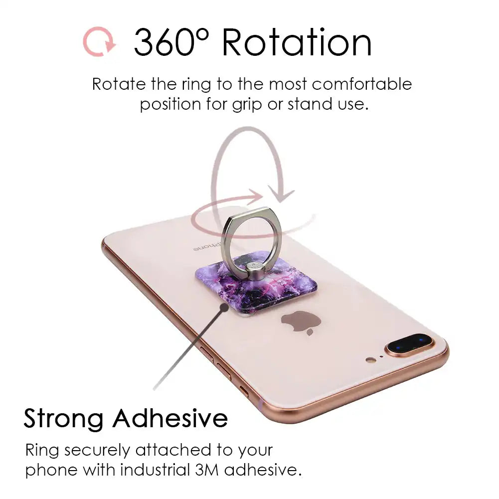 Purple Stone Marble Phone Ring