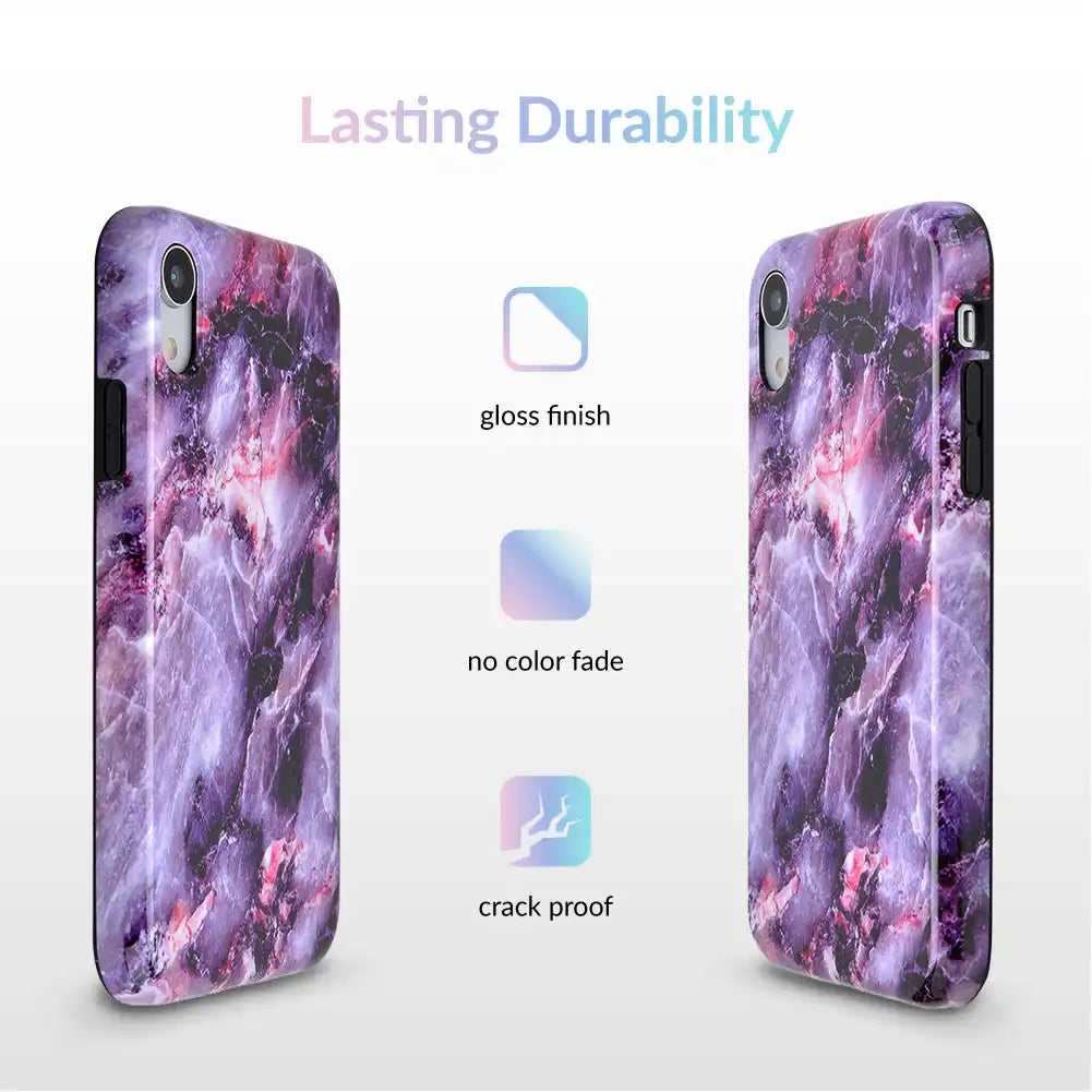 Purple Stone Marble iPhone Case