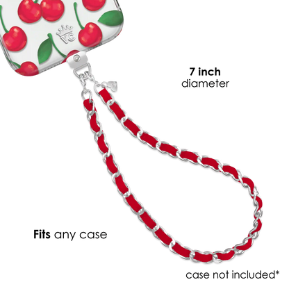 Red Leather Chain Phone Charm