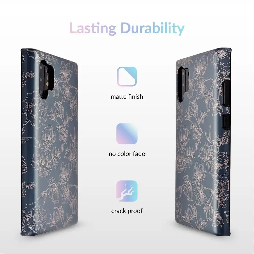 Floral Rose Gold Chrome Samsung Galaxy Case
