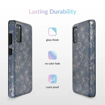 Floral Rose Gold Chrome Samsung Galaxy Case