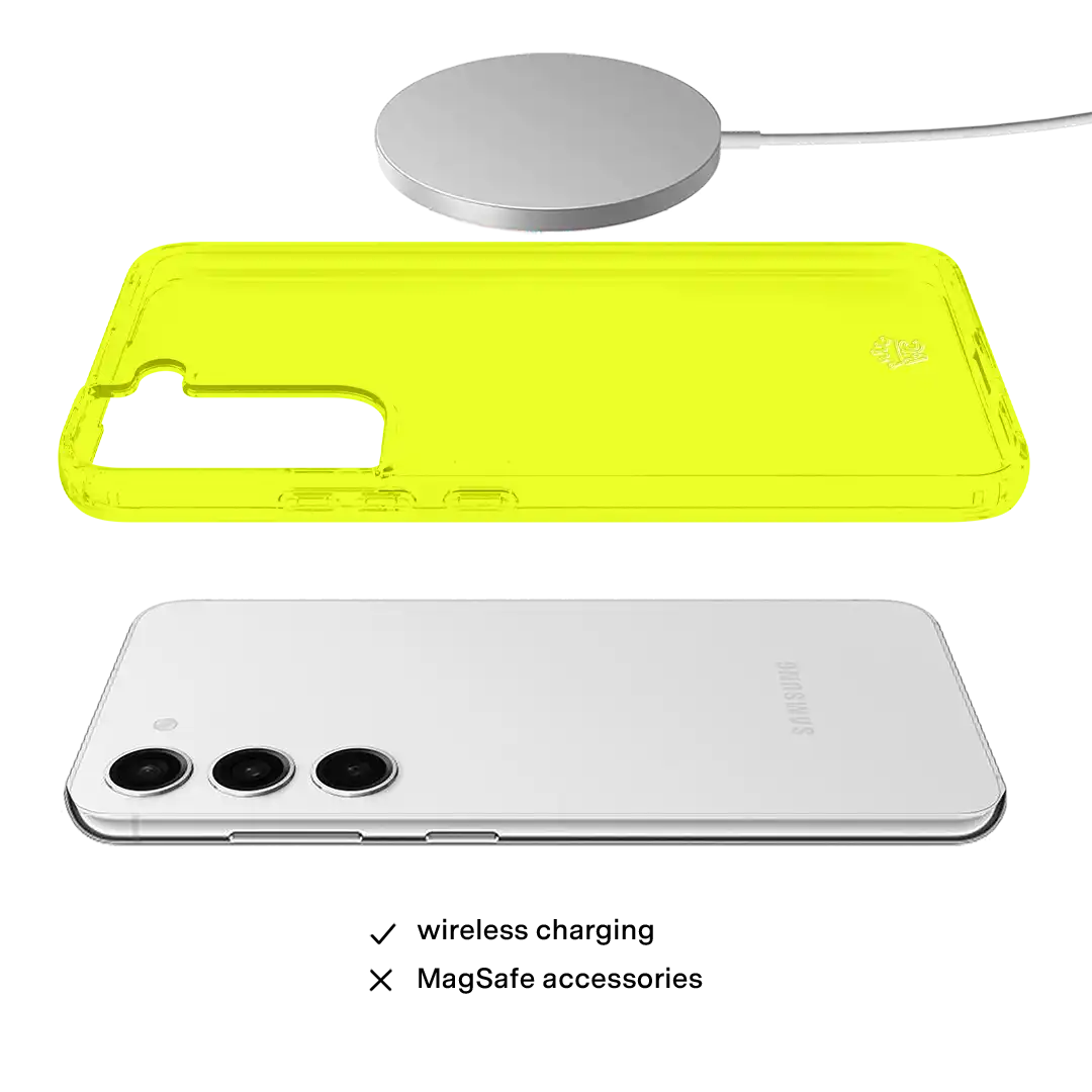 Neon Yellow Clear Samsung Case