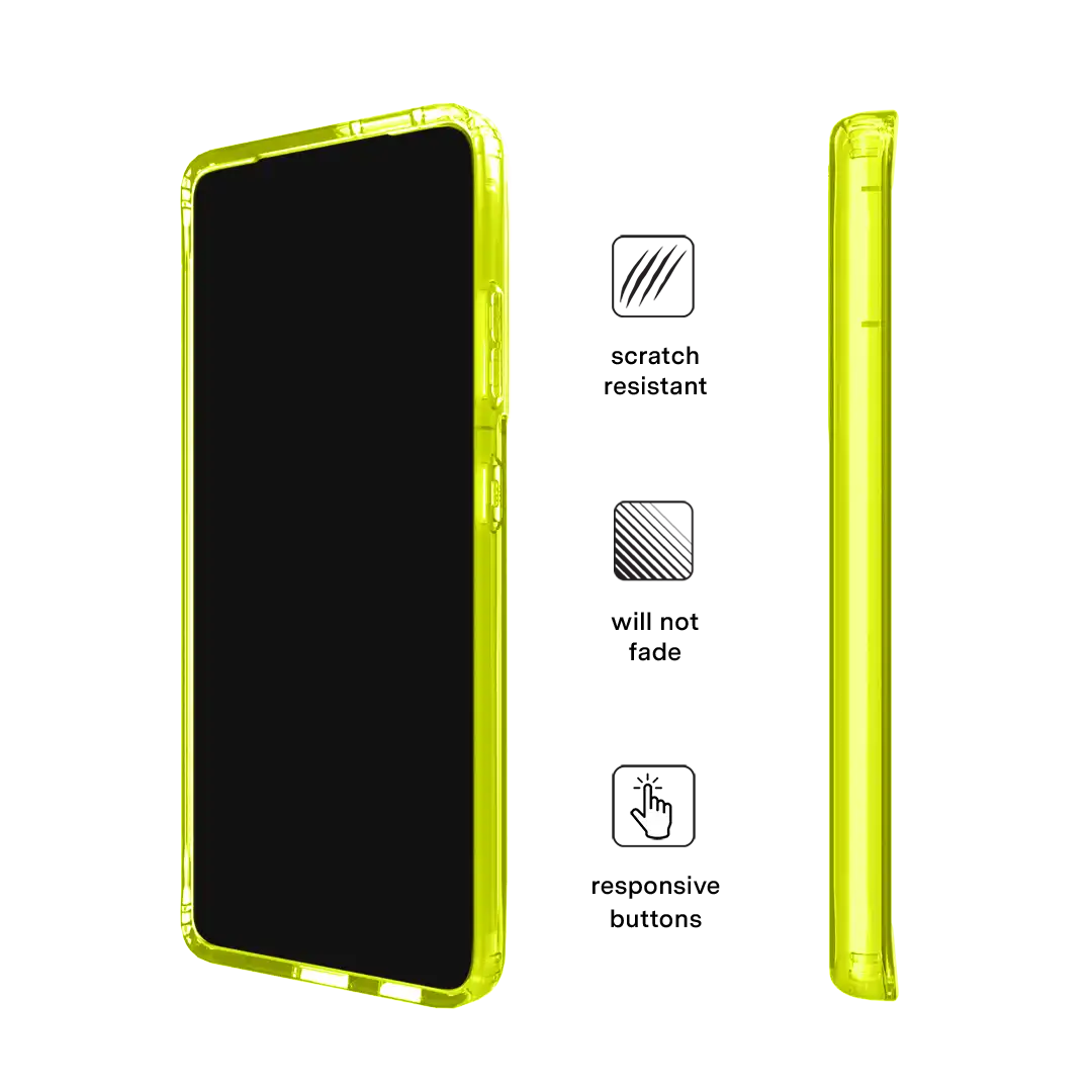Neon Yellow Clear Samsung Case