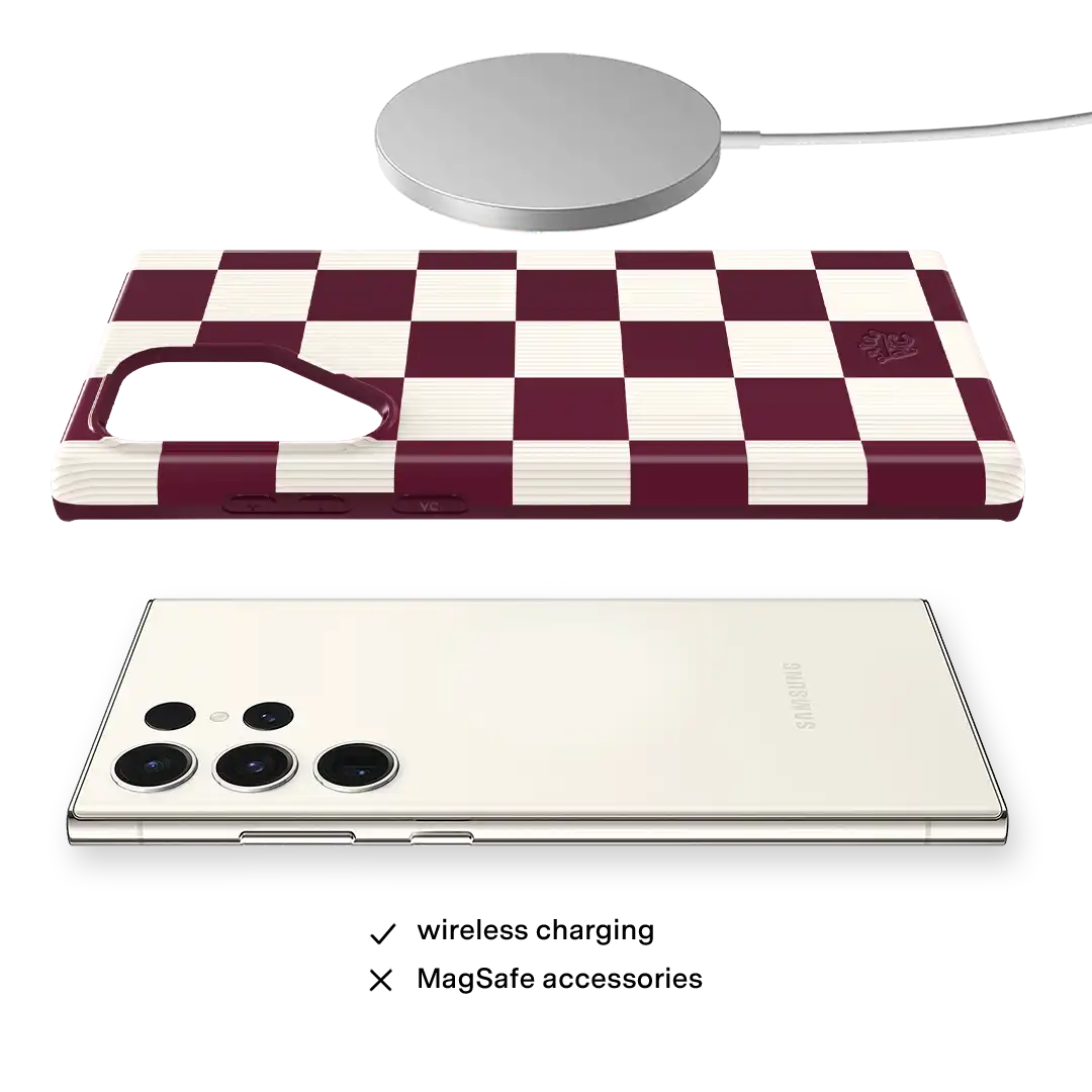 Burgundy Vibe Checker Samsung Case