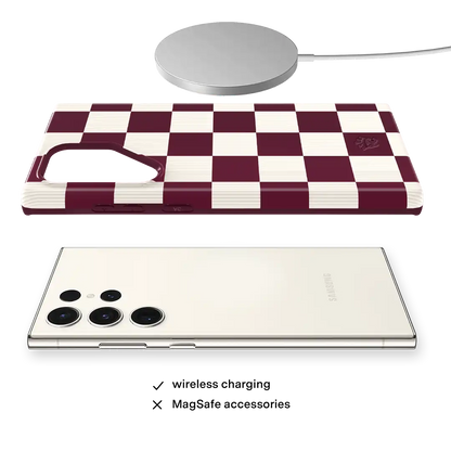 Burgundy Vibe Checker Samsung Case