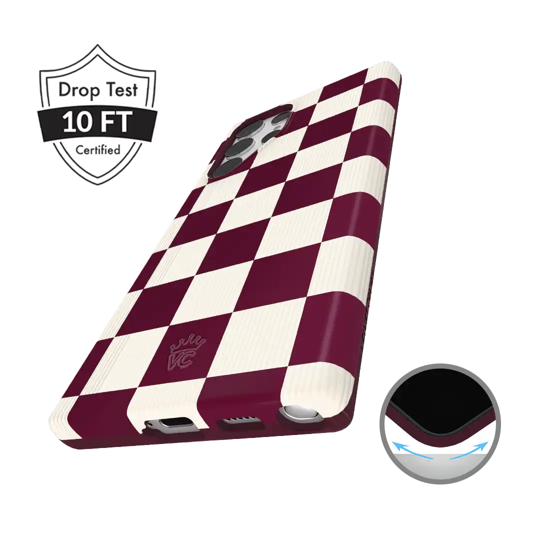 Burgundy Vibe Checker Samsung Case