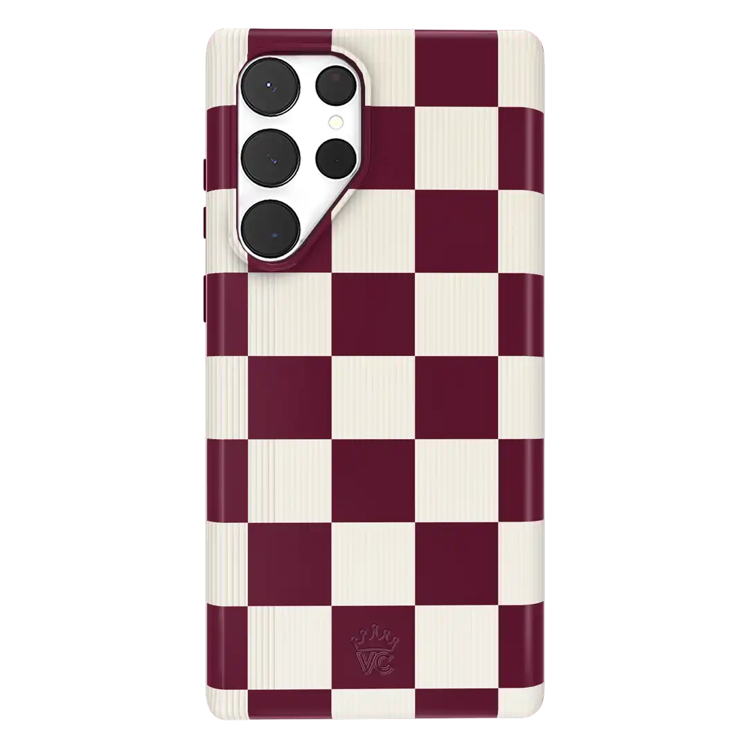 Burgundy Vibe Checker Samsung Case