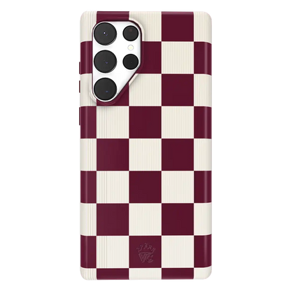 Burgundy Vibe Checker Samsung Case