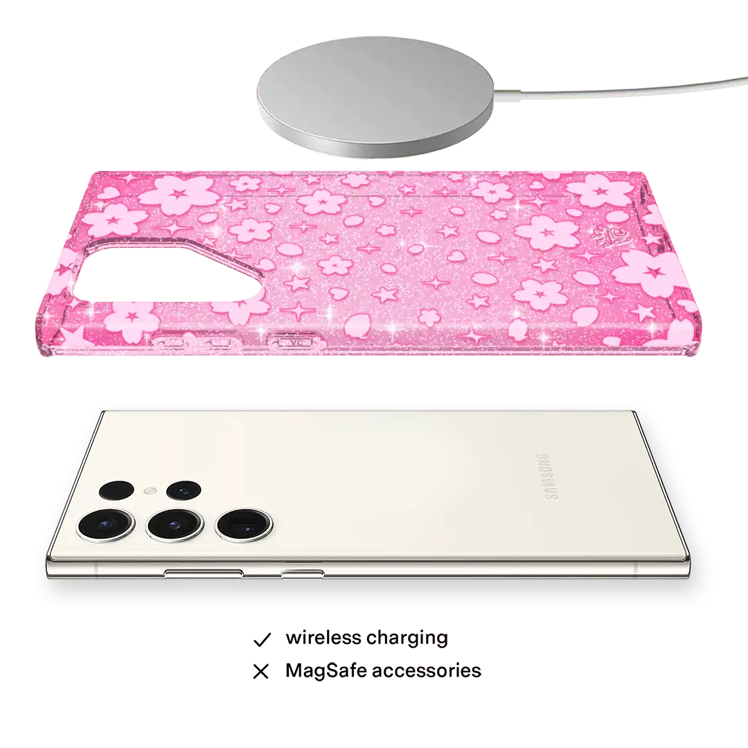 Cherry Blossom Glitter Samsung Case