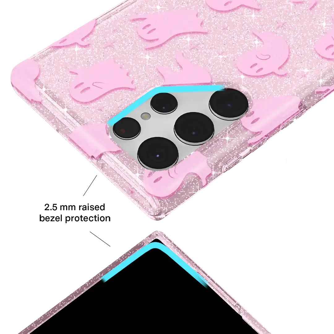 Ghosted Pink Glitter Samsung Case