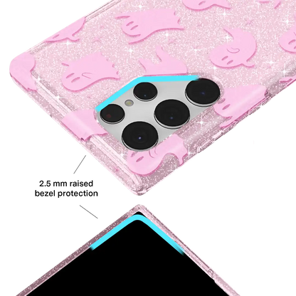 Ghosted Pink Glitter Samsung Case