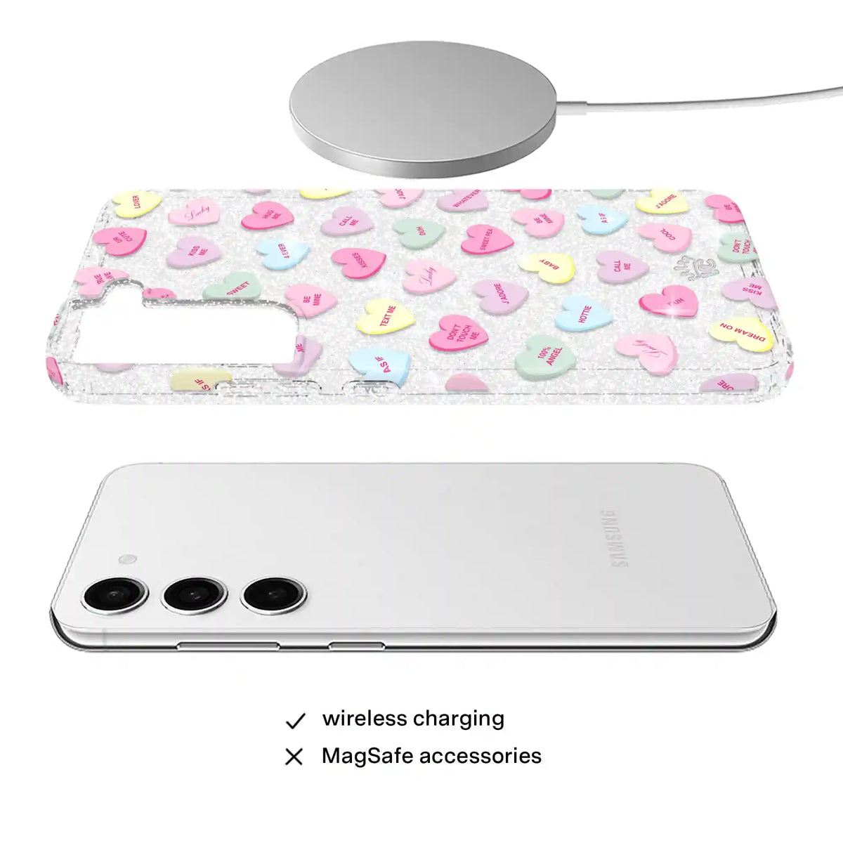 Sweet Hearts Glitter Samsung Case